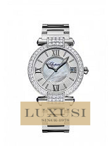 CHOPARD ราคา IMPERIALE HOUR-MINUTE 384822-1004 IMPERIALE 36 MM WATCH 18-CARAT WHITE GOLD, BLUE SAPPHIRES AND DIAMONDS